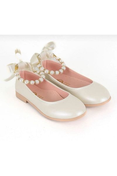 3b kids White Cream Ecru Ballerina Ballerina with Pearls Ballerina Wedding Invitation Birthday Party Shoes Ballerina