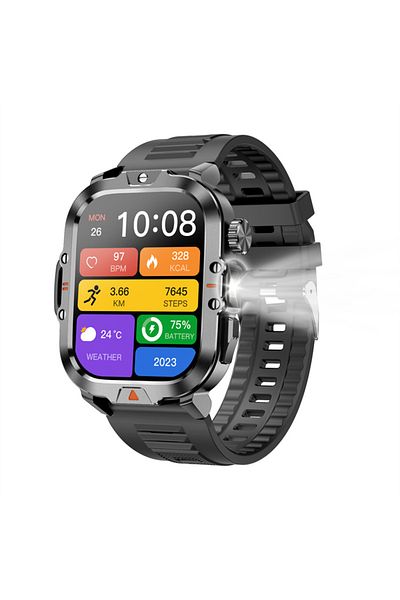 OEM Men's Smartwatch COOSTAR CR032, 2.01" HD, BT 5.3, LED, GloryFit, Silicone, Black, Sport
