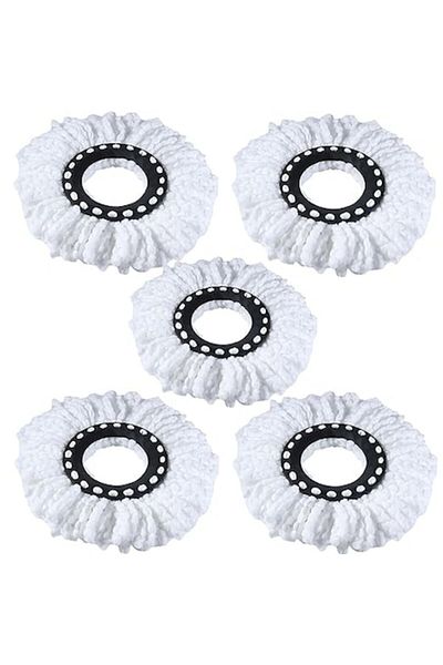 OEM 5 Universal Refills for Rotary Mop 360 Degrees, Microfiber with High Absorption Power, White Color
