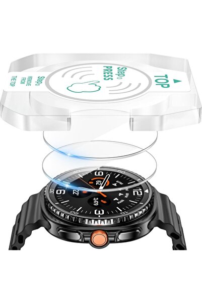 UnDePlus Samsung Galaxy Watch 8 Classic 46mm Kolay Uygulama Aparatlı Cam Ekran Koruyucu