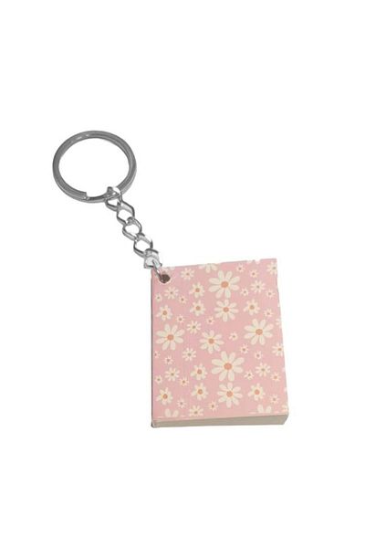 uğurlu dükkan Motto Keychain - Daisy Patterned Pink Color