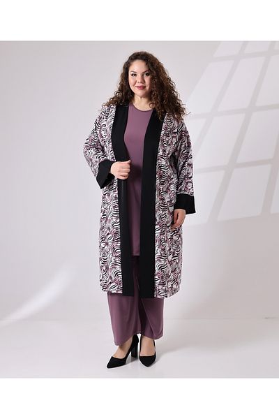 Fi'l Arz Fashion Patterned Plus Size Suit