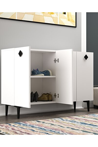 DEMONTE DECOR MOREDD AYAKKABILIK BEYAZ-BEYAZ-SİYAH