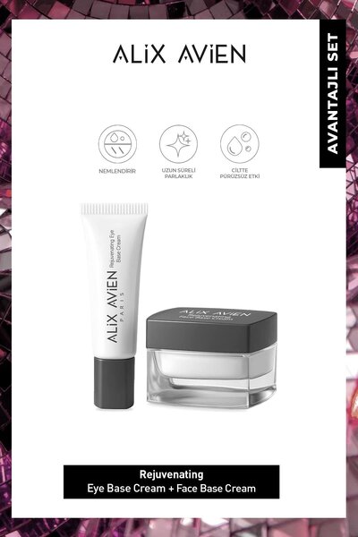 Alix Avien Yaşlanma Karşıtı E Vitaminli SPF30 Aydınlatıcı Etkili Nemlendiren Yüz Makyaj Bazı Kremi Seti