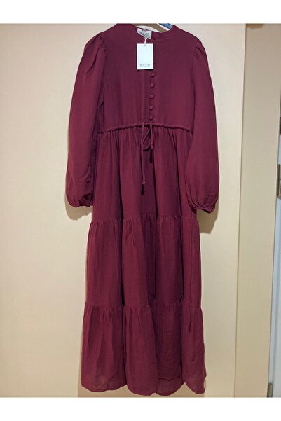 Hooopstore Müslüm kumaş uzun tesettür elbise