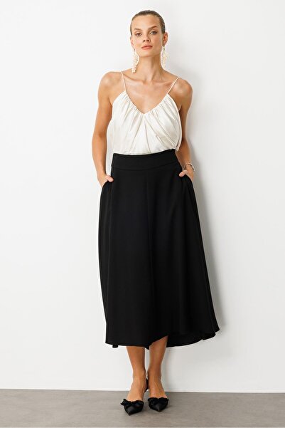 accort Cep Detay Uzun Etek-SİYAH