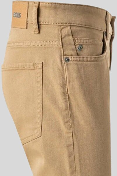 BOSS Slim Fit Erkek Jean Pantolon Bej 260
