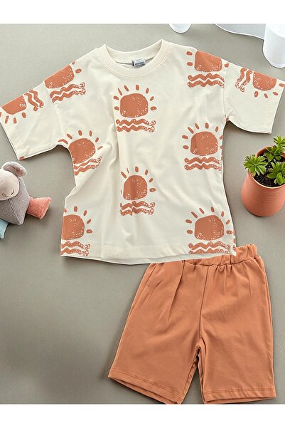 Patriko Boy's New Season Sun Printed Cotton Combed Bottom Top Shorts Tshirt Set