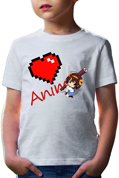 OEM Haruhi Suzumiya Love Anime Minecraft Write School Kids T-shirt