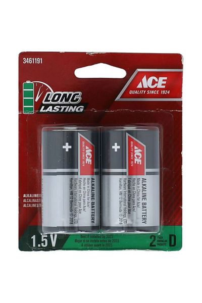 ACE 2-Piece 1.5V D Ultra Alkaline Multipurpose Durable Batteries