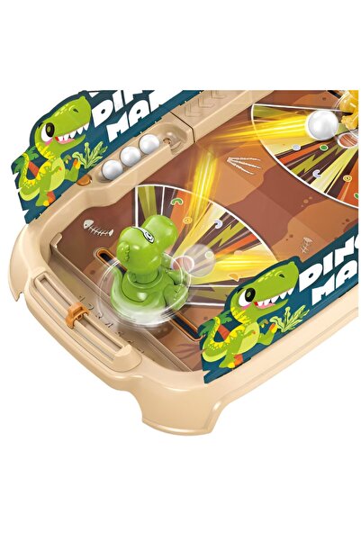 dalip Dino Marbles Interactive Board Game for Kids, Dalip, 4 Balls, Scoreboard, 40.7x27x14 cm, Brown
