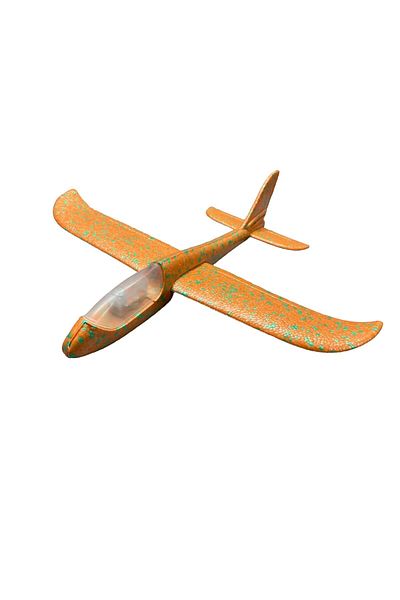 Flippy Glider Plane with Pilot, Flippy, With Lights in the Pilot's Cabin, Length 47 cm, Orange
