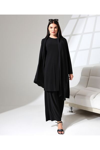 Fi'l Arz Fashion سترة قصيرة ذات ياقة شال منقوشة