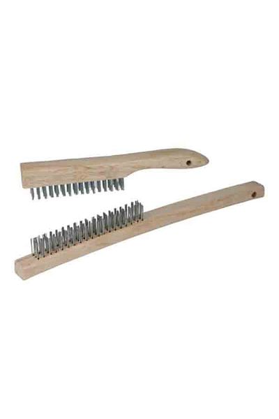 Regal 2-Piece Durable Tempered Steel Shoe Wire Brush with Wood Handle