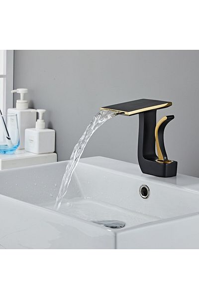SMART GADGETS C&A Baterie lavoar baie, Cascadă Premium, Monocomandă, Design minimalist, Racorduri incluse, Inox