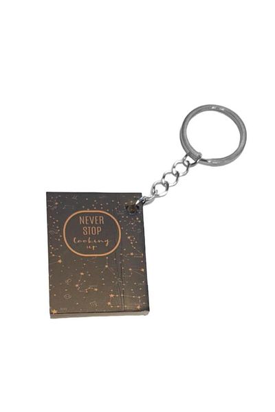 uğurlu dükkan Motto Keychain - Never Stop Cooking up
