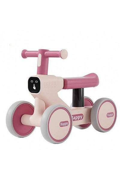 Nichiduta Ride-On balance vehicle for children, Happy Pink, with sounds and lights from 1 year, dime