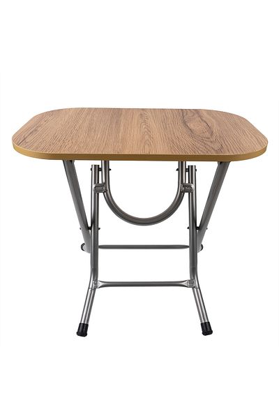 Zilan Folding table with MDF top, dimensions 40x60x58 cm + 2 x folding kitchen chairs ZLN2500_STEJAR_S2