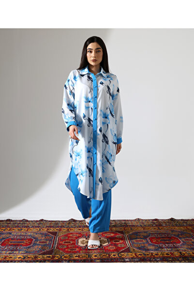 Fi'l Arz Fashion Violet Pattern Shirt Suit