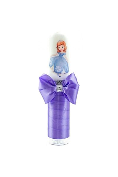 OEM Lumânare de botez, Sofia, 30x6,5cm, violet
