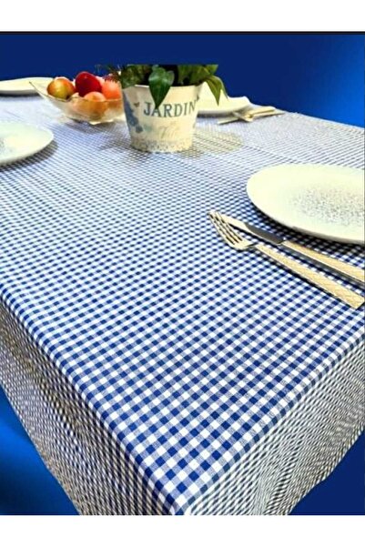 KIZILELMADA قماش مائدة منقوش باللون الأزرق – 160x160 سم |   واسعة، أنيقة ومنا...