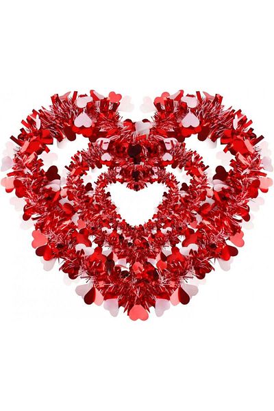 HEREER Christmas garland, PET, white/red, 6 m x 9 cm