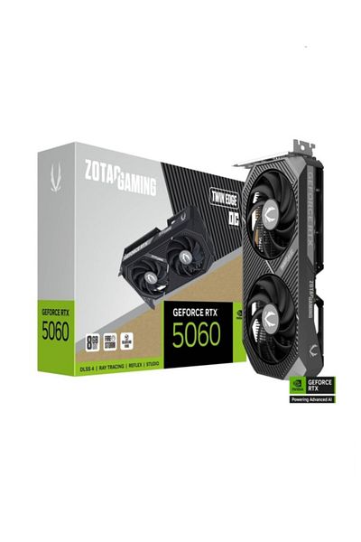 Zotac بطاقة رسومات للألعاب GeForce RTX 5060 Solo DLSS 4 سعة 8 جيجابايت GDDR7 PCIE 5.0، جاهزة لـ SFF