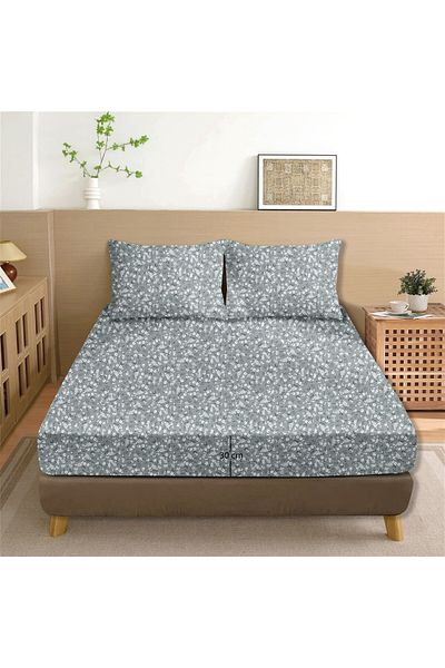 Evim Dalya 100% Cotton Single Fitted Sheet Set Indigo - 100X200+30 cm