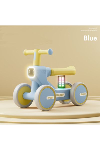 Nichiduta Ride-On balance vehicle for children, Happy Blue, with sounds and lights from 1 year, dime