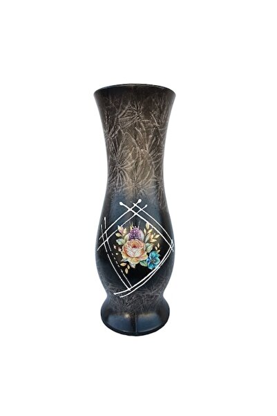 OEM Vază ceramică cu imprimeuri florale și cu romburi, M3, 12x34 cm