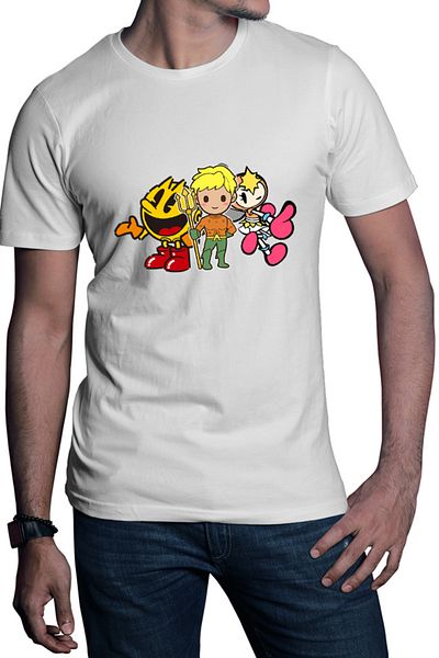 OEM Men's T-shirt Aquaman Pac Man Bubble Bomberman Lady Action