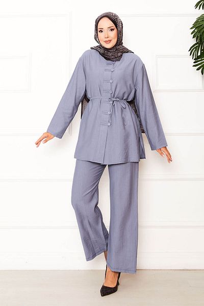 EBRUTESETTÜR Front Brit Detailed Waistband Double Set with Lace-Up