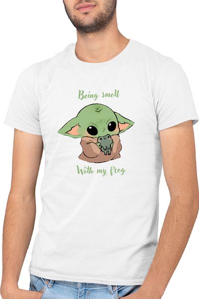 OEM Men's T-shirt Baby Yoda Frog Eat Kawaii