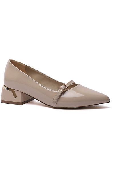 KUUM LONDON K14525710 Beige Patent Leather Exclusive Women's Shoes