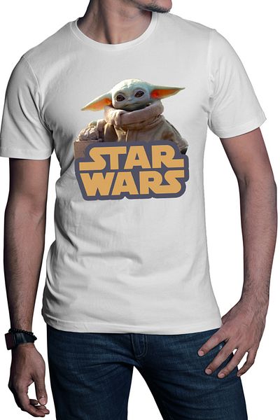OEM Men's T-shirt Star Wars Baby Yoda Cute Small Logo Power