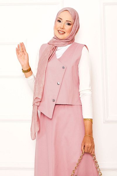 EBRUTESETTÜR Asymmetric Vest Gabardine Double Skirt Suit