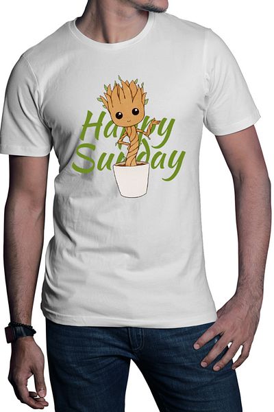 OEM Tricou barbati Baby Groot Sunday Happy Marvel DC Happy Smile