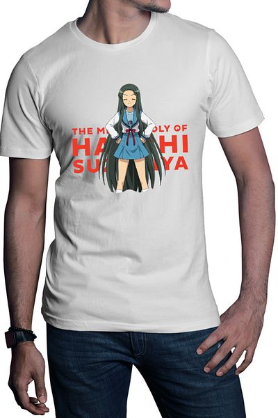 OEM Men's T-shirt Haruhi Suzumiya Tsuruya Light Novel Slice of Life Duplo