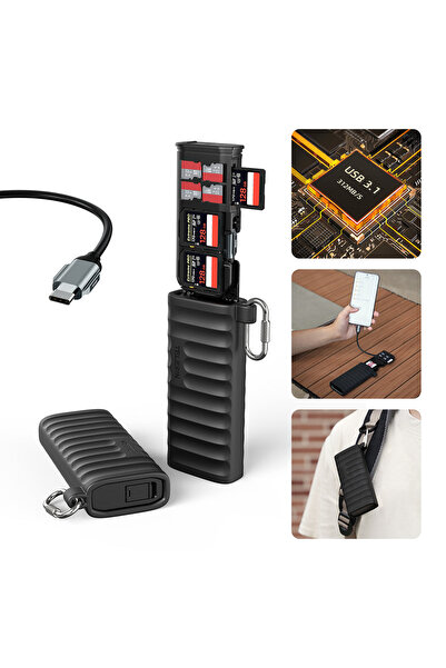 TELESIN High-Speed USB 3.1 Type-C MicroSD Card Reader and Storage Case by (S6...
