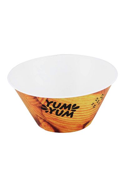 Herevin 750ml Yellow Chips Printed Snack Bowl – BPA-Free Polypropylene (PP) Lightweight Serving Bowl