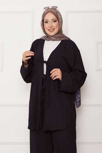 EBRUTESETTÜR طقم كيمونو مع ربطة عنق في الأمام