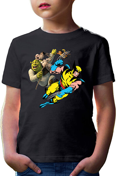 OEM Tricou copii Wolverine Shrek Rope Marvel DC