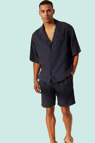 PayBuy Men's Regular Fit Linen Shorts Color Pipe Leg Is a Must-Have in Summer the Place Where Style Meets