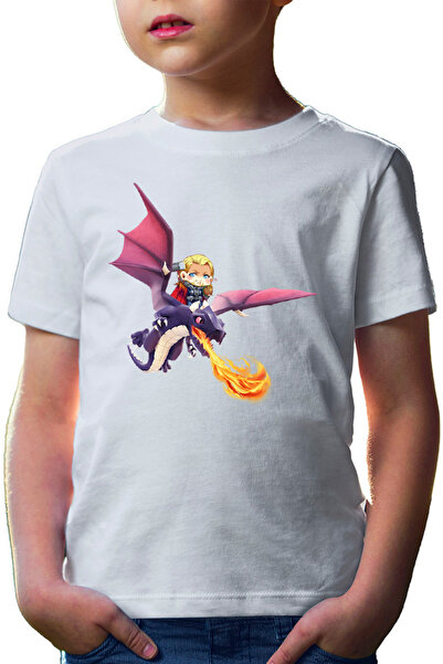 OEM Παιδικό μπλουζάκι Clash of Clans Dragon Fire Thor Chibi Anime Version