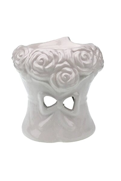 OEM Lumânare ceramică, model Rose, 10x10cm, albă