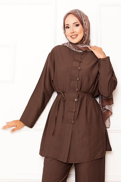 EBRUTESETTÜR Front Brit Detailed Waistband Double Set with Lace-Up