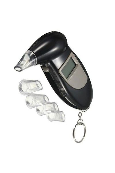 dalimag Etilotest Digital cu Display LCD, 5 Mustiucuri, Tester Alcool, Portabil, Plastic, Negru