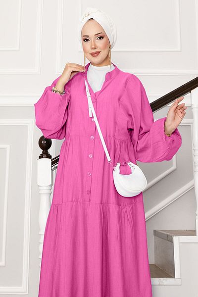 EBRUTESETTÜR Half Button Front Folded Dress