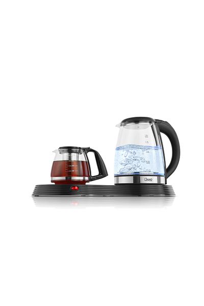 JANO Electric Glass Water Kettle 1.8L with Glass Teapot 0.75L – 1500W