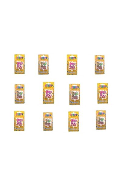 OEM Set 12 lumânări cu textul „Te iubesc/prieteni”, 8x15 cm